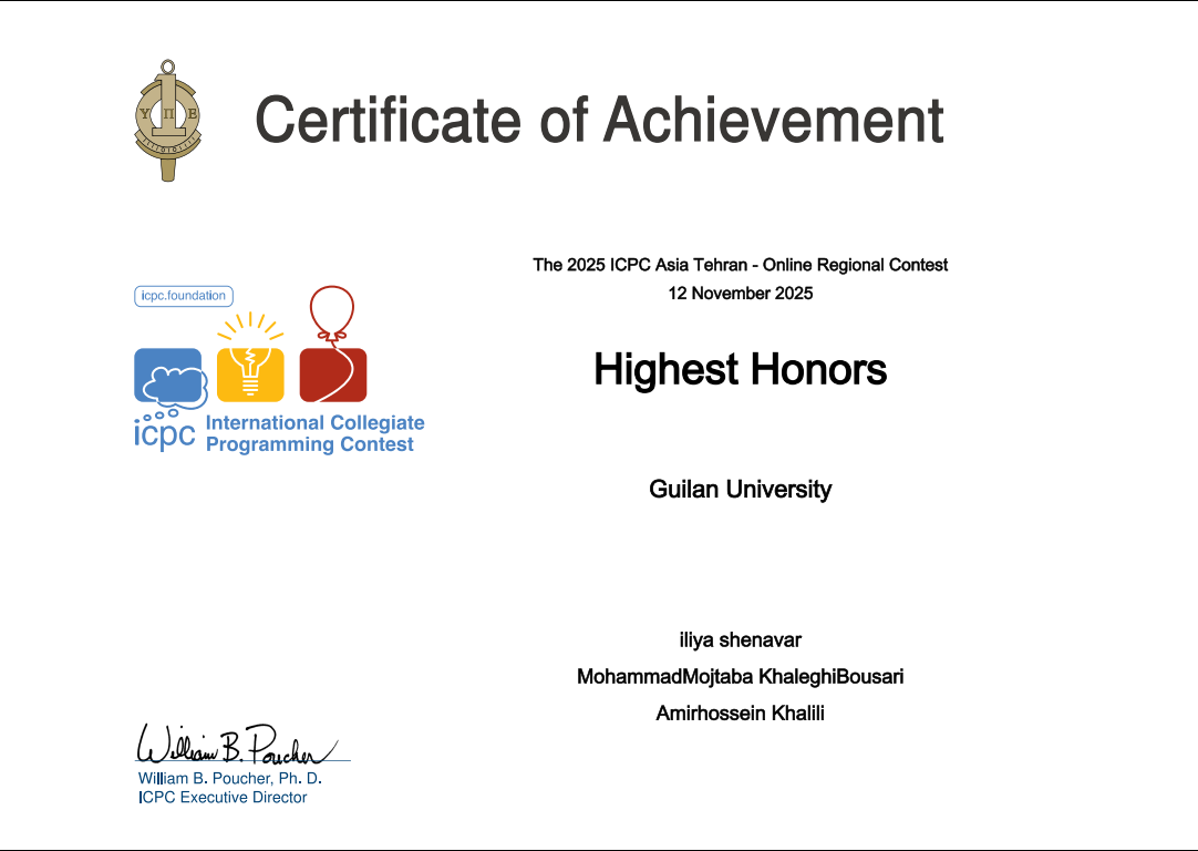 ICPC 2025 Regional Finalist